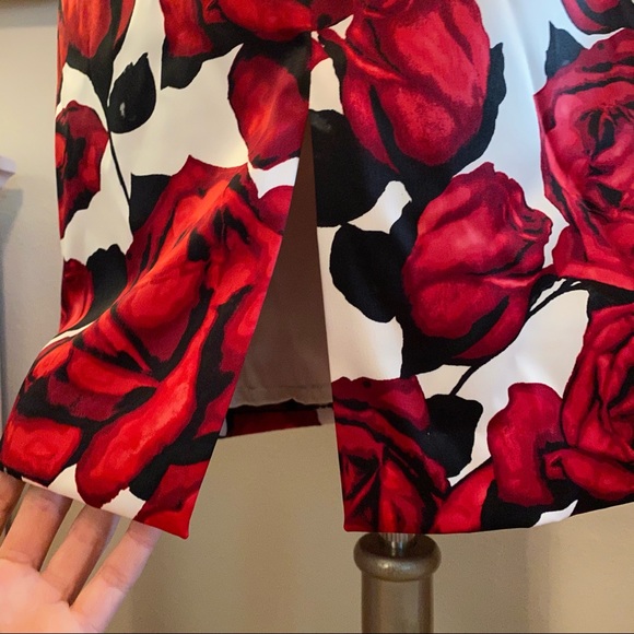 White House Black Market Dresses | White House Black Market Dress Red Black Floral 6 | Poshmark